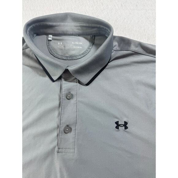 Under Armour Gray Heat Gear Polo XL Loose Fit Great for Golf - Picture 1 of 6